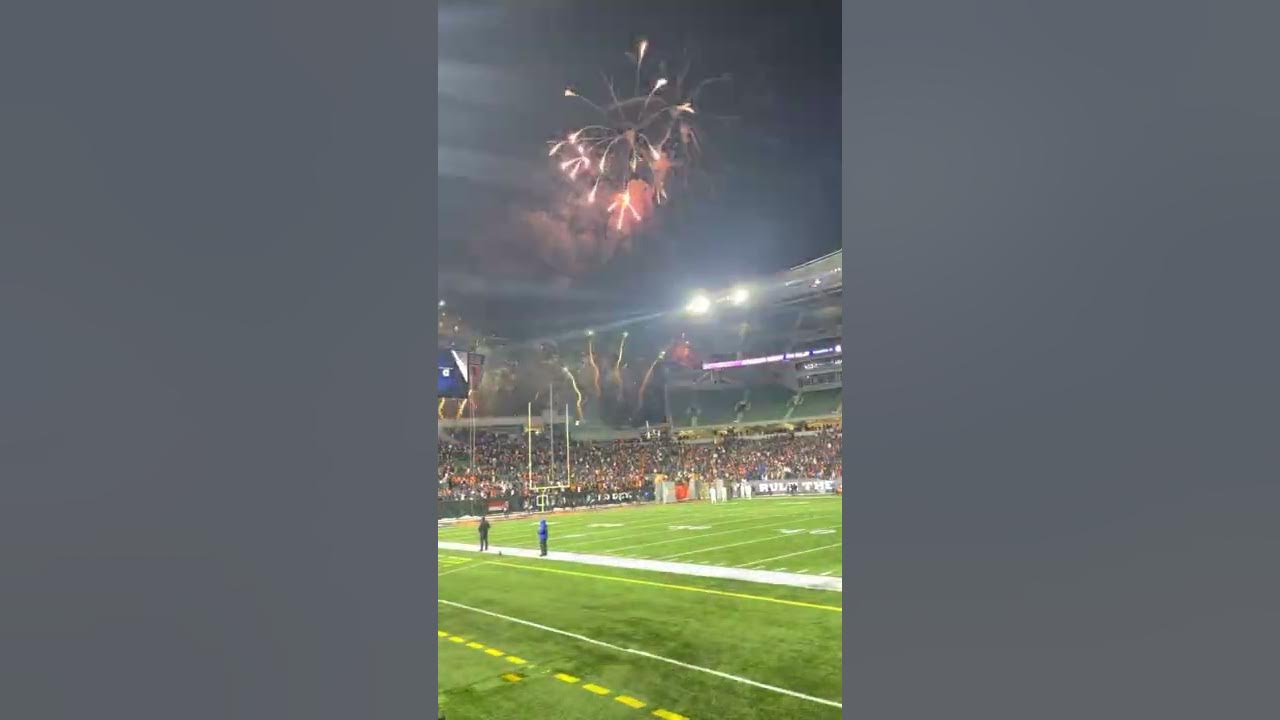 Opening night Cincinnati Bengals pep rally fireworks finale to send off
