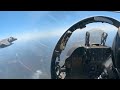 Cockpit view of close air support in a us marine corps harrier