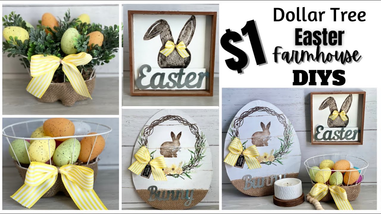 HIGH-END DIY Dollar Tree Easter Decor | Spring Farmhouse DIY - YouTube