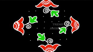 10*2dots very very simple and easy kolam | Latest rangoli designs | Simple muggulu | Daily kolams |