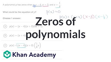 Zeros of polynomials: matching equation to zeros | Polynomial graphs | Algebra 2 | Khan Academy