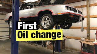 Changing oil on Hurst Olds