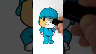 Little Pocoyo Lost His Colors 💙 Let's Find Them #coloring #glitter #art #kids #cartoon #shorts