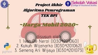  PROGRAM HARGA MOBIL 2020 MENGGUNAKAN PYTHON 