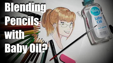 How do you use baby oil with colored pencils?