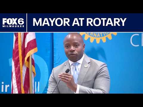 Milwaukee Mayor Cavalier Johnson at Rotary Club meeting