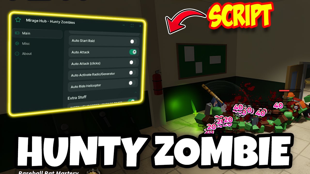Hunty Zombie Script *NO KEY* 🔥 NEW UPDATE, AUTOFARM, UNLOCK WEAPONS ...