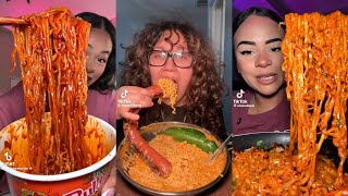 Extra Spicy Buldak Samyang Noodles Mukbang TikTok Compilation ASMR 🍜🔥