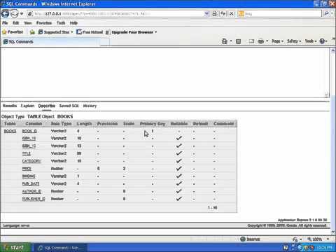 5 SQL with Oracle 10g XE   Using DESCRIBE to View the Table Structure