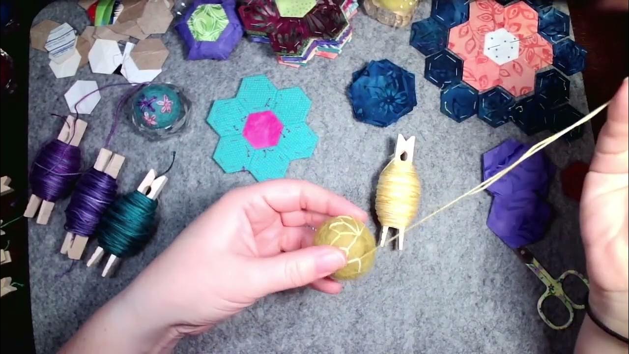 The LAST PART of Sewing Hexi's Pincushions Hand sewing and