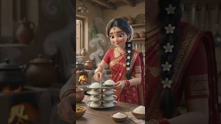Miniature village doll women making soft idli 🍚😋 #shorts ..