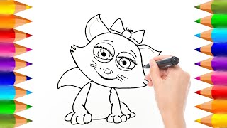 Cómo dibujar La Gata de la Granja de Zenón | Dibujos para niños