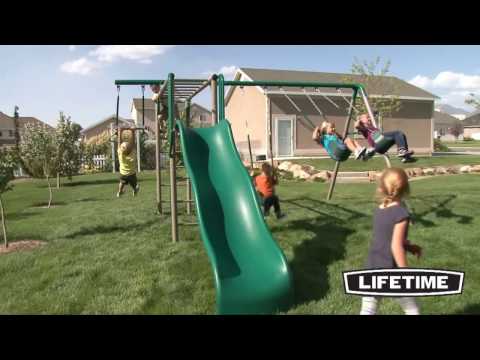 lifetime monkey bar adventure swing set 90143