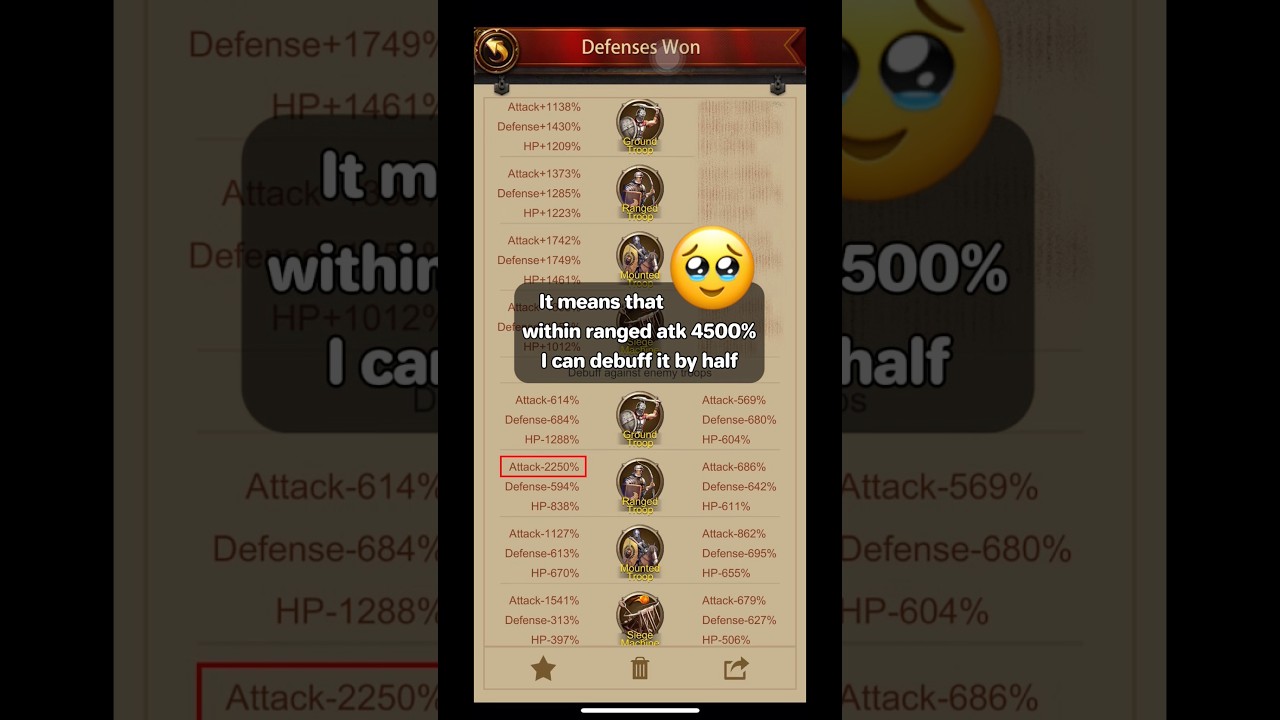 Evony 🏵️ -2250% ranged attack debuff stage goal completed 😭 Evony t1 trap