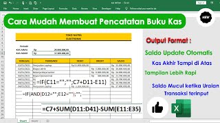 CARA MEMBUAT PENCATATAN BUKU KAS SECARA OTOMATIS PADA EXCEL