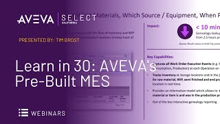 Learn in 30: AVEVA's Pre-Built MES