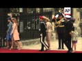 Guests, bride and groom arrive at Westminster Abbey for Kate and William's wedding