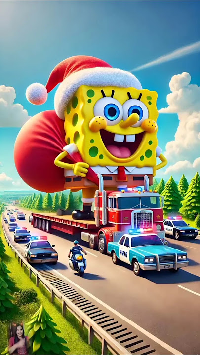 🤩Evolution of Sponge Bob: Sponge Bob Santa Claus Going For Distributing Gift😻 #funny #santaclaus