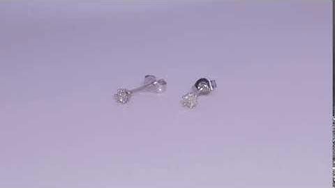 0.09 ct echte Diamant ohrringe aus 14 Karat Weißgold