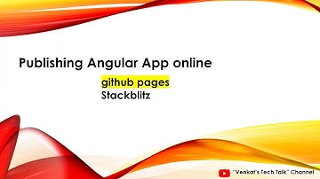 Publishing Angular to github pages