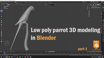 Low Poly Parrot 3d model in blender/bird