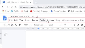 how to show and hide menu bar in google docs