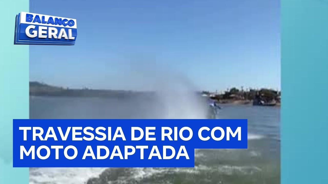 Piloto de motocross viraliza após atravessar rio com moto adaptada no Pará