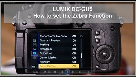 Panasonic - LUMIX G Series - DC-GH5, DC-G9 - How to set the Zebra Function.