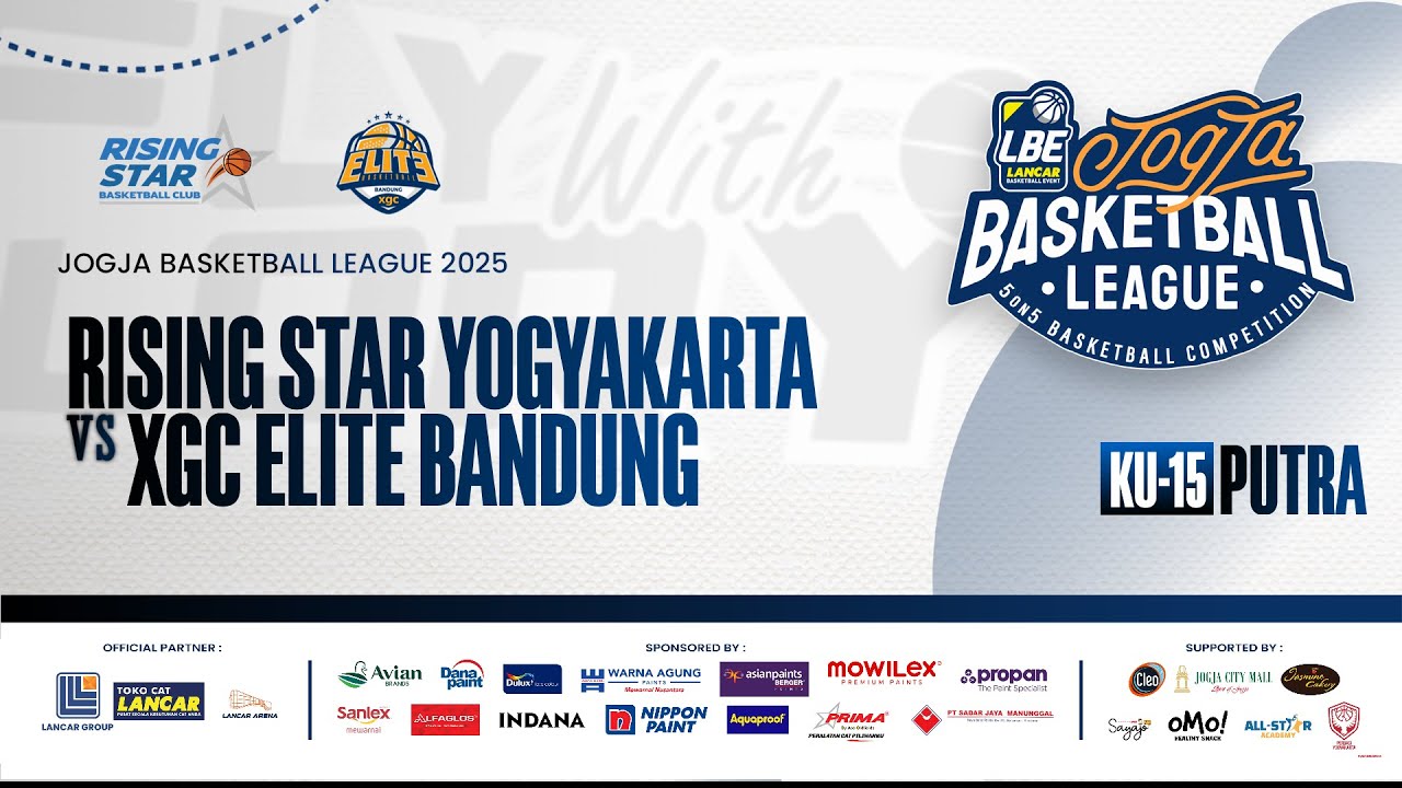 RISING STAR YOGYAKARTA VS XGC ELITE BANDUNG | KU-15 PUTRA | JOGJA BASKETBALL LEAGUE