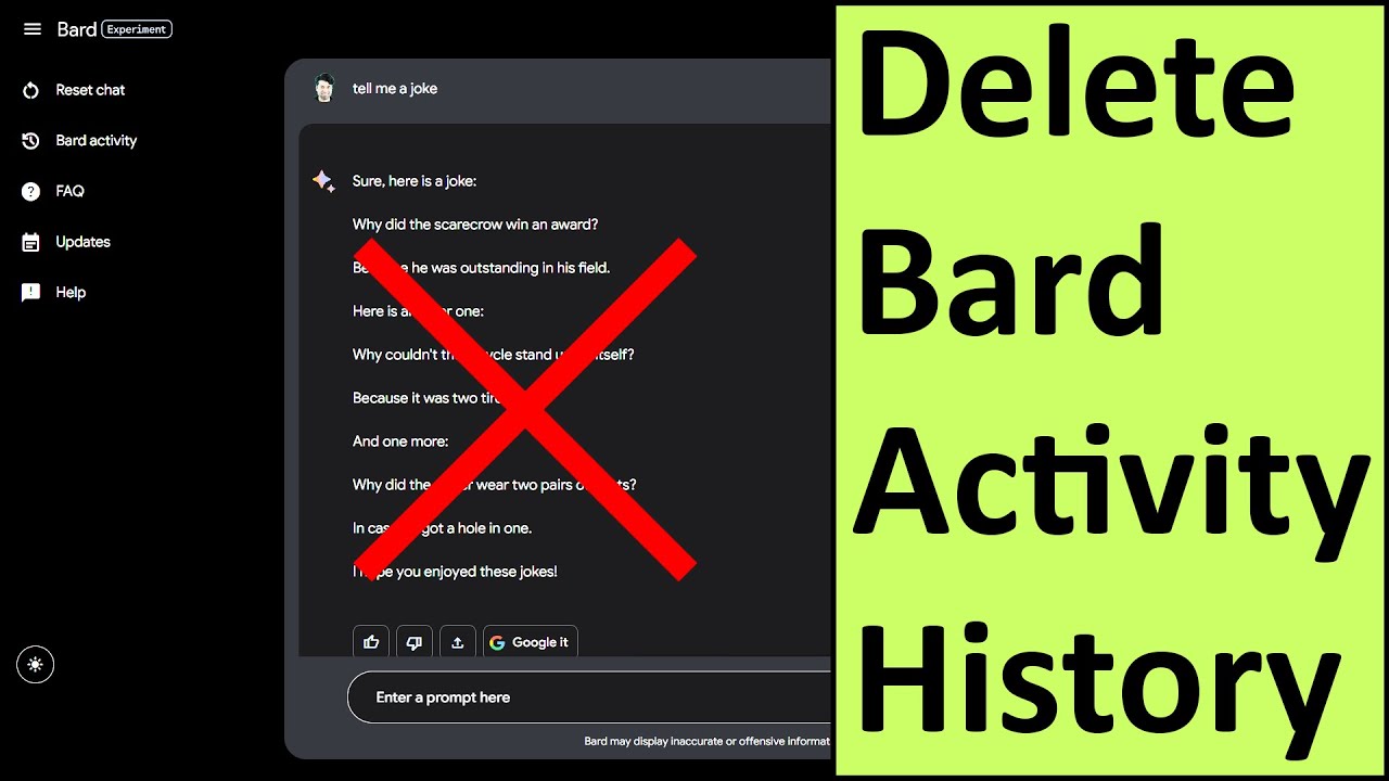 How to Delete Bard Activity History
