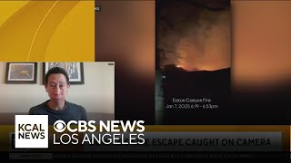 Altadena man talks about his video showing fire burning near power towers and how he escaped the Eat