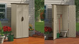 Outdoor Storage Cabinet Garden Shed Tools Patio Vertical Backyard Pool Tall New