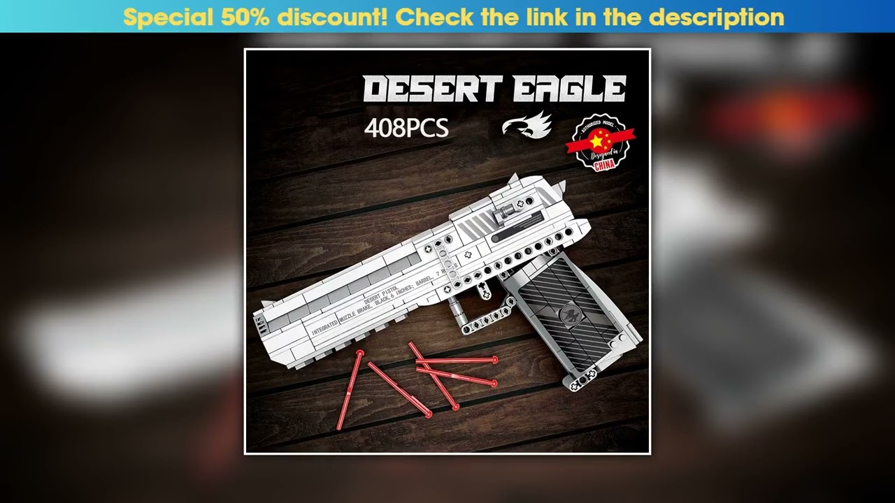 Military Weapon Series Building Block 408PCS Desert Eagle Pistol Can Shoot Model DIY Assemble
