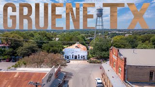 Gruene, Texas views from a DRONE (New Braunfels 2021)