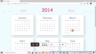 full year calendar using HTML , CSS and JAVASCRIPT .