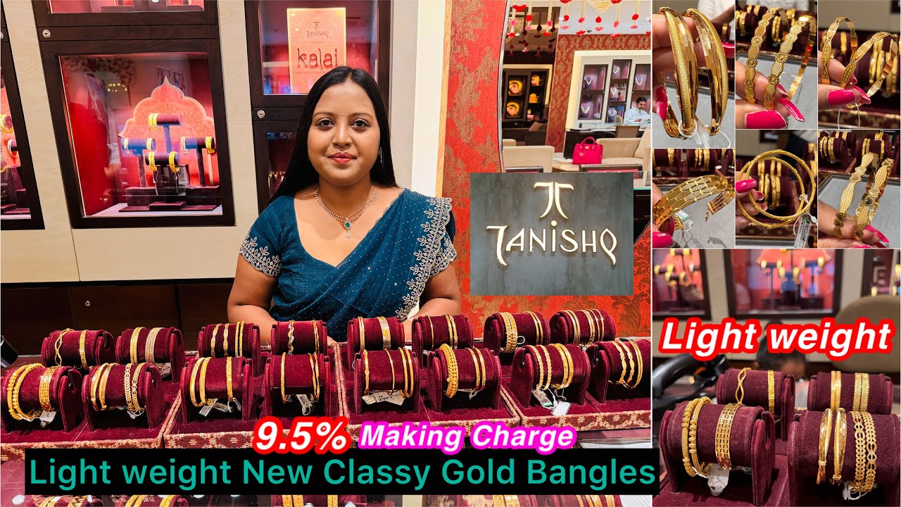 7gm only with 9.5% VA Light weight New classy ultra-Stylish Gold Bangles😲1st time ever from Tanishq✨