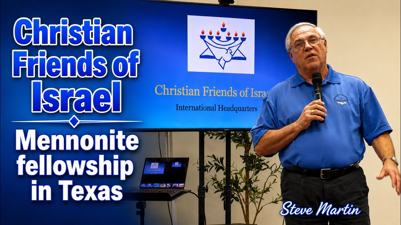 CFI-Jerusalem travels to east Texas, Dekalb, to share - a Mennonite community. Steve Martin speaks.