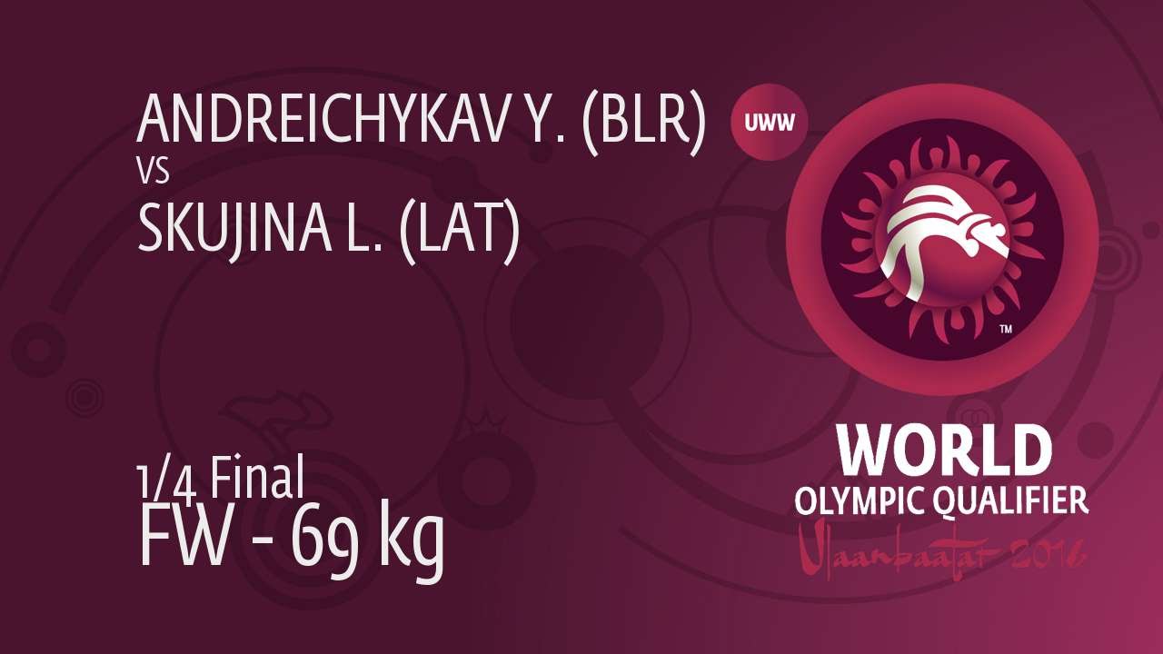 1/4 FW - 69 kg: Y. ANDREICHYKAV (BLR) df. L. SKUJINA (LAT), 3-2