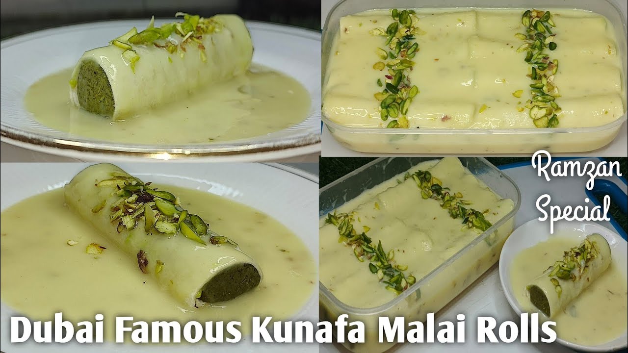 Dubai Famous Kunafa Malai Rolls | Kunafa Malai Rolls | Easy dessert Recipe |Kunafa Malai Roll recipe