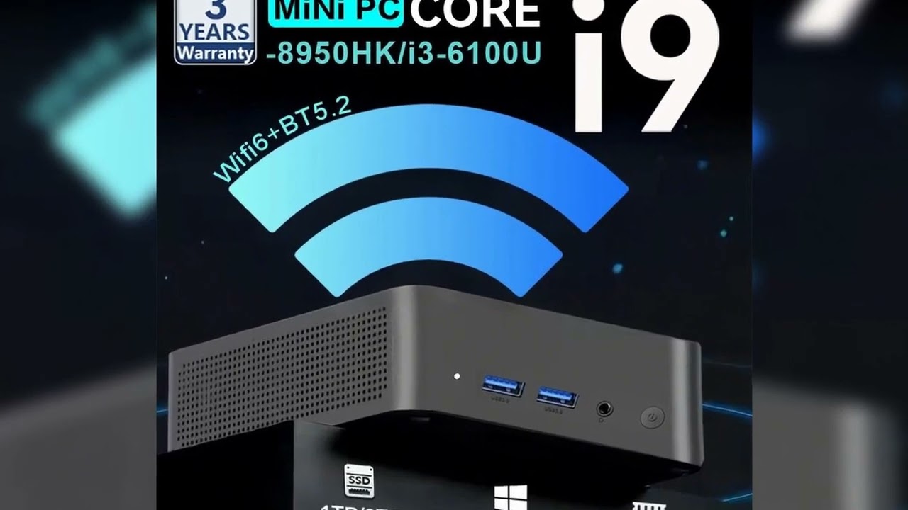 A must-have product! Core i9 8950HK Windows 11 pro Mini PC Computer 16GB DDR4 1TB 2TB M.2 SSD 4K H