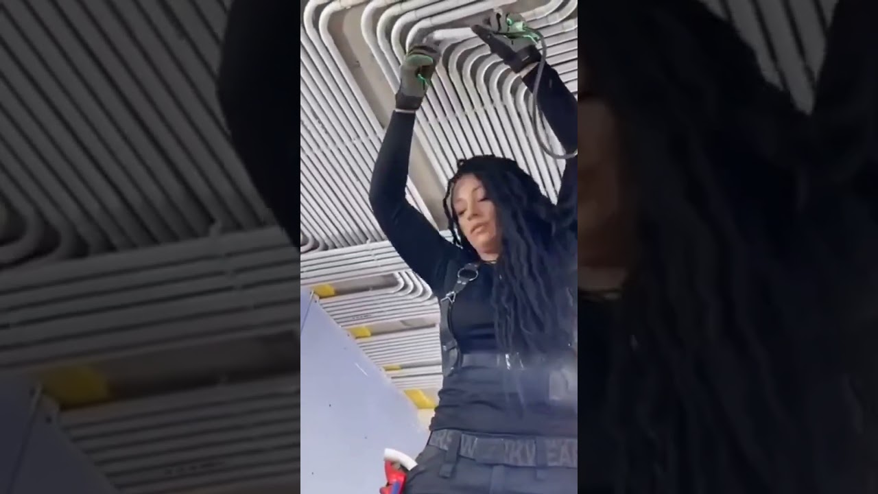 The most beautiful female electrician in the world. 