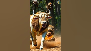 Cow, Monkeys & the Bee Attack! #shorts #cow #monkey