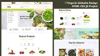 Modern Organic Food Store Website Design 🌿 | HTML CSS Responsive UI + Code Preview