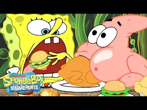 SpongeBob Characters Eating Food for 3 HOURS Straight SpongeBob