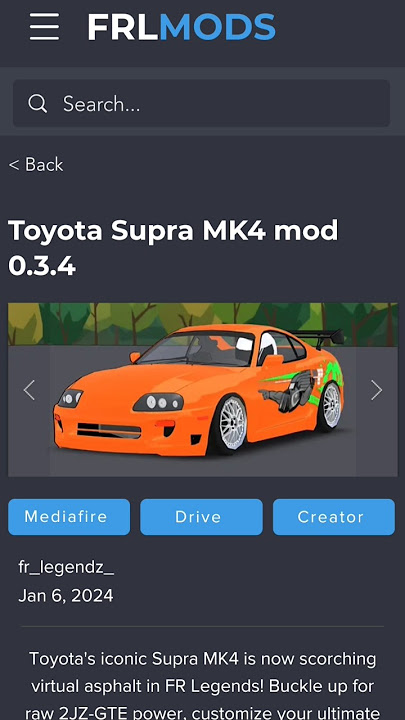 How to find Supra mk4 mod in FR legends? #supra #frlegends #viral