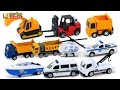 Learning Construction police Vehicles color Names and Sounds for kids car toys