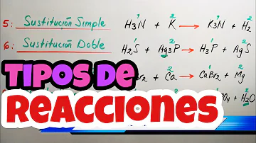 ¿Cuáles son los 6 tipos de reacción?