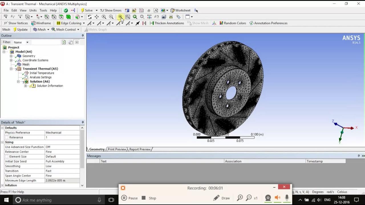 How to ANSYS of a thermal analysis of disk brake.. YouTube