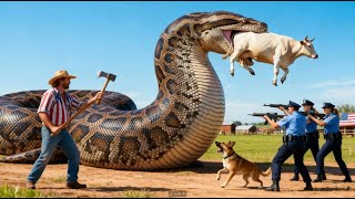 Brave Heroes Save Poor Mother Cow From Deadly Giant Mutant Python🐍