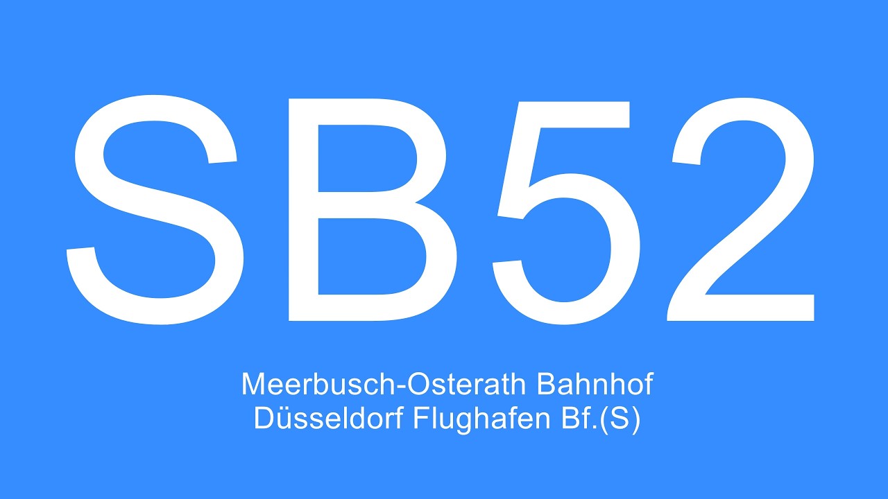 [Видео] Автобус № SB52 | вокзал Мербуш-Остерат - Станция аэропорта Дюссельдорфа | 2026